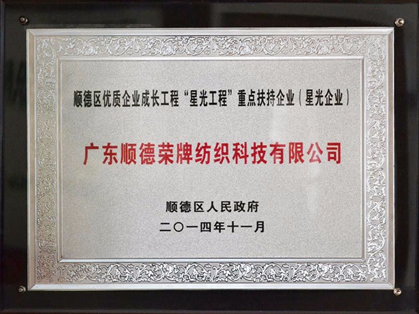 uwin电竞-2012年获顺德政府颁发“星光企业”称号